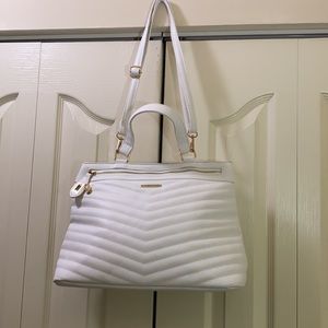 Rampage Chevron Quilted Satchel Handbag